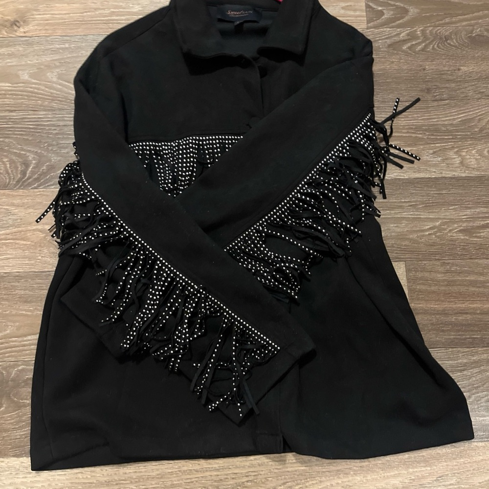 ☀️ Black jacket with Silver Fringe☀️ - Picture 8 of 10